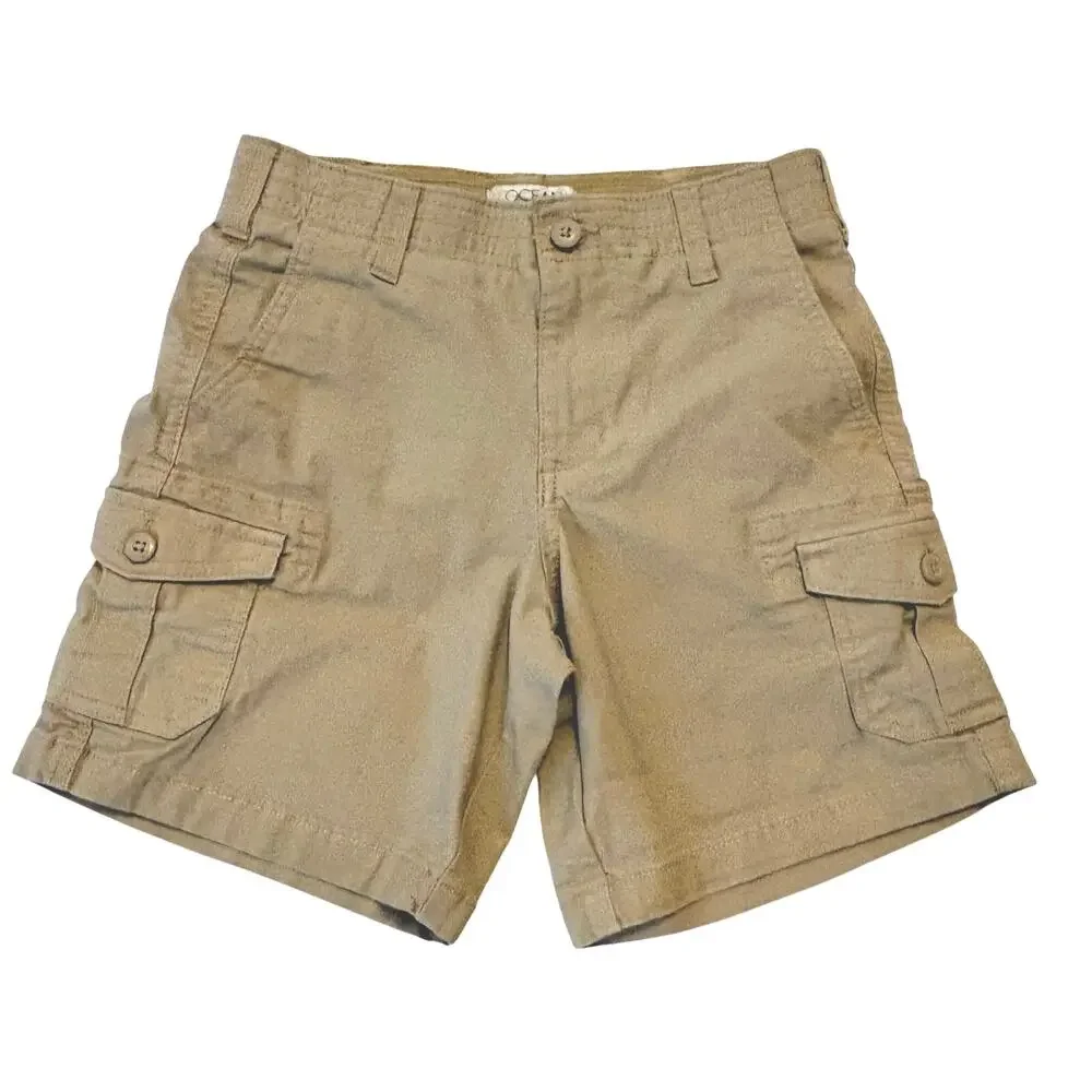Lot of 3 Ocean to Coast Boys Shorts Size Small 8 Tan & Black Pull-On & Cargo